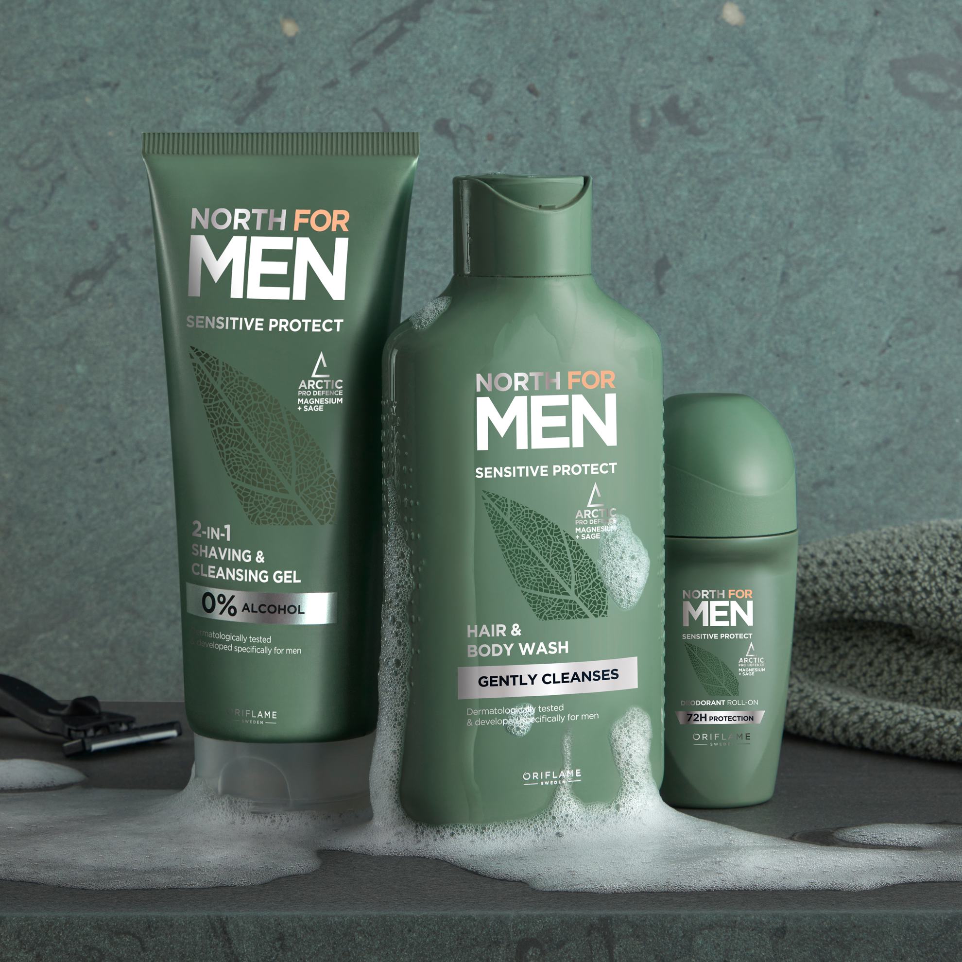 Шампунь для волос и тела для чувствительной кожи North For Men Sensitive Protect